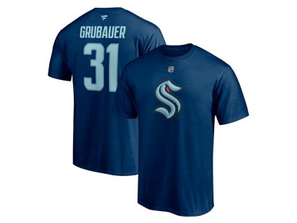 Pánske Tričko Philipp Grubauer #31 Seattle Kraken Authentic Stack Name & Number