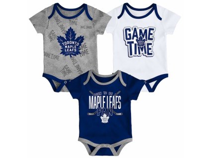 Kojenecké Body Toronto Maple Leafs NHL 3-pack Game Time S/S Creeper Set - Newborn