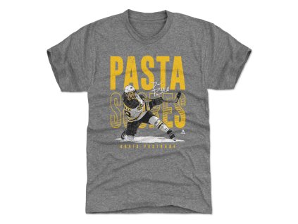 Pánské tričko Boston Bruins NHL David Pastrnak #88 Pasta Scores WHT 500 Level Grey