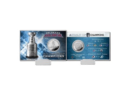 Pamětní mince Colorado Avalanche NHL 2022 Stanley Cup Champions Silver Mint Coin