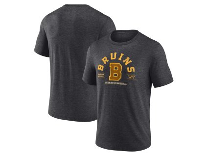 Pánske Tričko Boston Bruins Centennial The Early Years Tri-Blend T-Shirt - Heather Charcoal