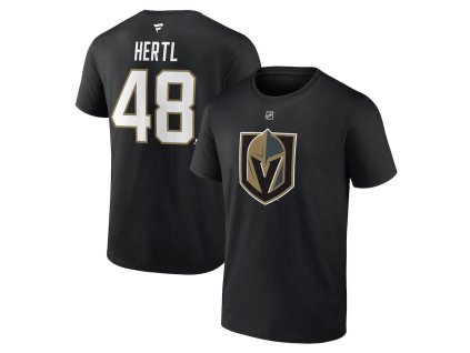Pánske tričko #48 Tomáš Hertl Golden Knights Black Authentic Stack Name & Number