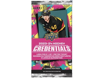 Hokejové Karty NHL 2023-24 Upper Deck Credentials Hobby Balíček