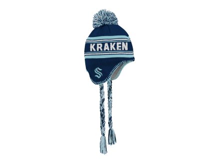 Dětská zimní čepice Seattle Kraken NHL Jacquard Tassel Knit With Pom