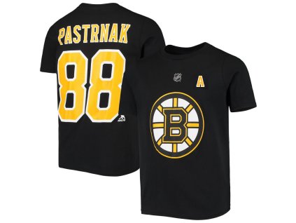 Dětské tričko David Pastrňák Boston Bruins NHL Flat Alt.Captains N&N Tee