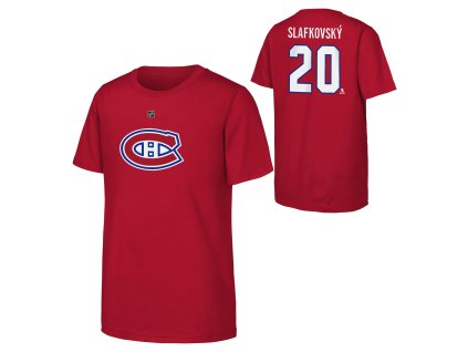 Dětské tričko Juraj Slafkovsky Montreal Canadiens NHL Flat Name & Number Ctn Tee