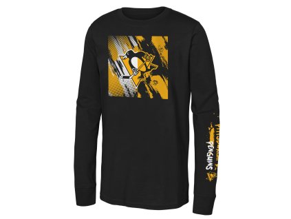 Dětské tričko Pittsburgh Penguins NHL Half & Half Ls Ctn Tee
