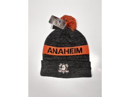 Pánska Zimná Čiapka Anaheim Ducks Authentic Pre Rink Beanie Cuff With POM