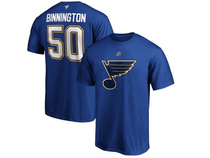 Pánské tričko Jordan Binnington #50 St. Louis Blues NHL Stack Logo Name & Number
