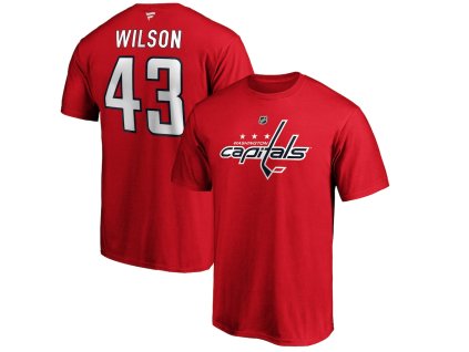 Pánske Tričko Tom Wilson #43 Washington Capital Stack Logo Name & Number