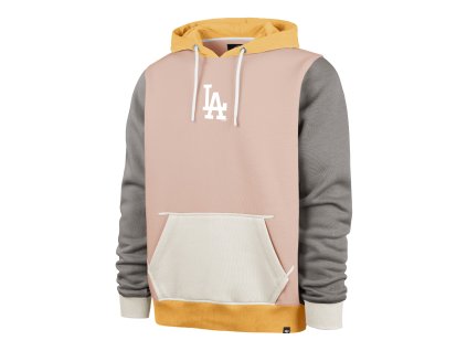Pánská mikina Los Angeles Dodgers MLB ’47 NEW BLOCK Hood Dusty Mauve