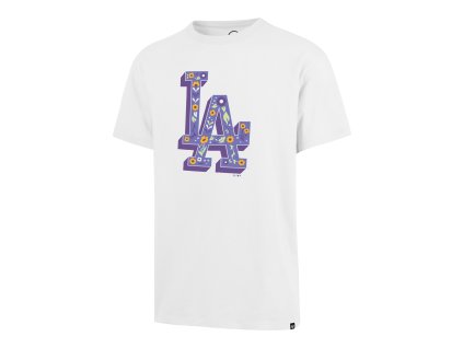 Pánské tričko Los Angeles Dodgers MLB Graphic ’47 Drop Shoulder Tee White Wash