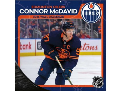 Kalendář Edmonton Oilers NHL Connor McDavid #97 2025 Wall Calendar