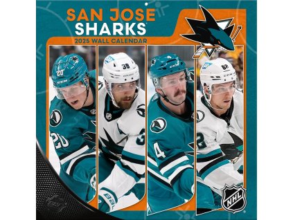 Kalendář San Jose Sharks NHL 2025 Wall Calendar