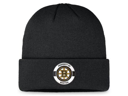 Pánska Zimná Čiapka Boston Bruins Authentic Pro Training Camp Cuffed Knit Hat - Black
