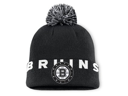 Pánská zimní čepice Boston Bruins NHL Fundamental High Stick Cuffed Knit Hat with Pom - Black