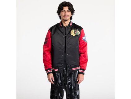 Pánská bunda Chicago Blackhawks NHL Primetime Heavyweight Satin Jacket Current Logo