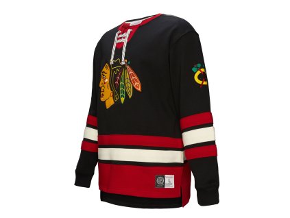 Pánska Mikina Chicago Blackhawks Heritage Lace-Up Crew Vintage Logo
