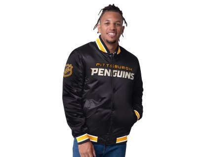 Pánská Oboustranná bunda Pittsburgh Penguins NHL The CLOSER Reversible Varsity Satin Jacket