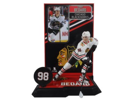 Figurka Connor Bedard #98 Chicago Blackhawks NHL 7" Figure SportsPicks 2023/2024 Season Away Jersey
