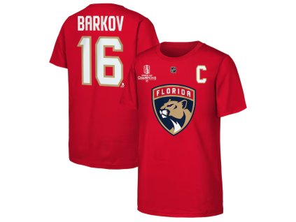 Detské tričko Aleksander Barkov #16 Florida Panthers 2025 Stanley Cup Champions Name & Number