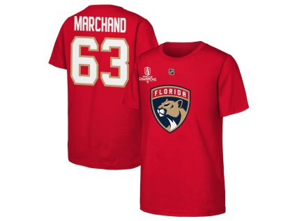 Detské tričko Brad Marchand #63 Florida Panthers 2025 Stanley Cup Champions Name & Number