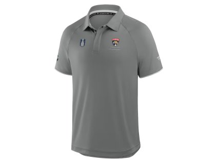 Pánské tričko Florida Panthers NHL 2025 Stanley Cup Champions Authentic Pro Polo - Gray