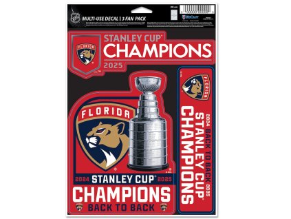 Set samolepiek Florida Panthers 2025 Stanley Cup Champions 3-Pack Fan Decal Set