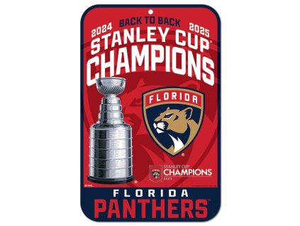 Cedule Florida Panthers NHL 2025 Stanley Cup Champions 11" x 17" Indoor/Outdoor Styrene Sign