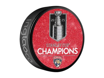 Puk Florida Panthers NHL 2025 Stanley Cup Champions Glitter Hockey Puck