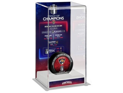 Vitrína na puk (bez puku) Florida Panthers NHL 2025 Stanley Cup Champions Logo Deluxe Tall Hockey Puck Case