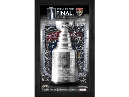 Obraz Florida Panthers NHL 2025 Stanley Cup Champions 12" x 20" Framed Signature Trophy Print - Limited Edition of 5,000