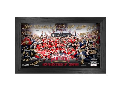 Obraz Florida Panthers NHL 2025 Stanley Cup Champions 12'' x 20'' Tradition Signature Frame