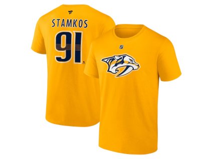 Pánské tričko Steven Stamkos #91 Nashville Predators NHL Fanatics Authentic Stack Name & Number T-Shirt - Gold