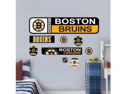 Samolepky na Stěnu Boston Bruins NHL Repositionable Street Signs Wall Decal Set
