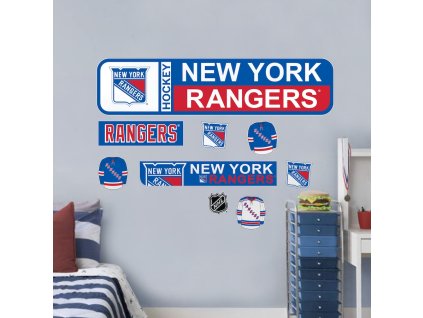 Samolepky na Stěnu New York Rangers NHL Repositionable Street Signs Wall Decal Set