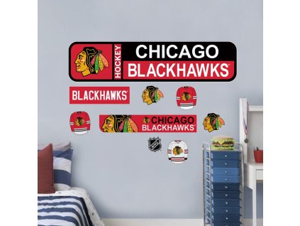 Samolepky na Stěnu Chicago Blackhawks NHL Repositionable Street Signs Wall Decal Set