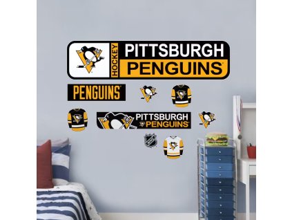 Samolepky na Stěnu Pittsburgh Penguins NHL Repositionable Street Signs Wall Decal Set