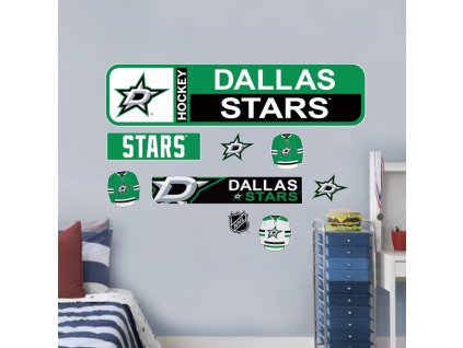 Samolepky na Stěnu Dallas Stars NHL Repositionable Street Signs Wall Decal Set
