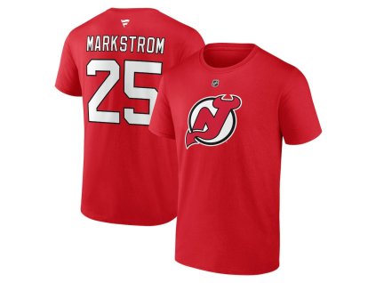 Pánské tričko Jacob Markstrom #25 New Jersey Devils NHL Authentic Stack Name & Number T-Shirt - Red