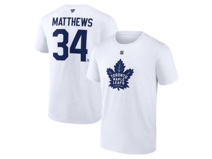 Pánské tričko Auston Matthews #34 Toronto Maple Leafs NHL Fanatics Authentic Stack Name & Number T-Shirt - White
