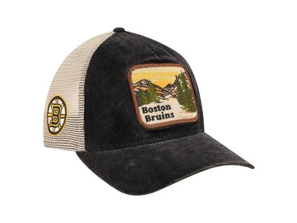 Pánská kšiltovka Boston Bruins NHL New Era Vintage Landscape 9TWENTY A-Frame Adjustable Trucker Hat - Black/Cream