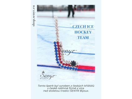 Brož Český hokej Trikolora Postříbřená Hokejka