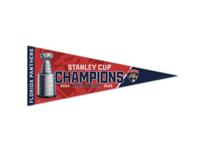 Vlajka Florida Panthers NHL 2025 WinCraft Back-To-Back Stanley Cup Champions 12" x 30" Premium Pennant