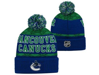 Dětská zimní čepice Vancouver Canucks NHL Puck Pattern Cuffed Pom