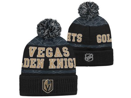 Dětská zimní čepice Vegas Golden Knights NHL Puck Pattern Cuffed Pom
