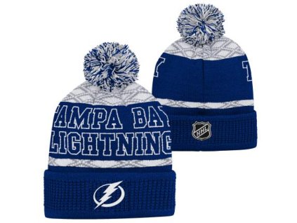 Dětská zimní čepice Tampa Bay Lightning NHL Puck Pattern Cuffed Pom