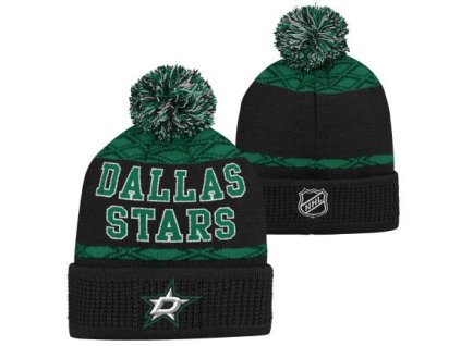 Dětská zimní čepice Dallas Stars NHL Puck Pattern Cuffed Pom