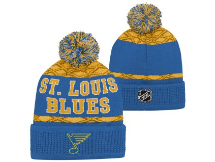 Dětská zimní čepice St. Louis Blues NHL Puck Pattern Cuffed Pom