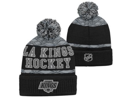 Dětská zimní čepice Los Angeles Kings NHL Puck Pattern Cuffed Pom